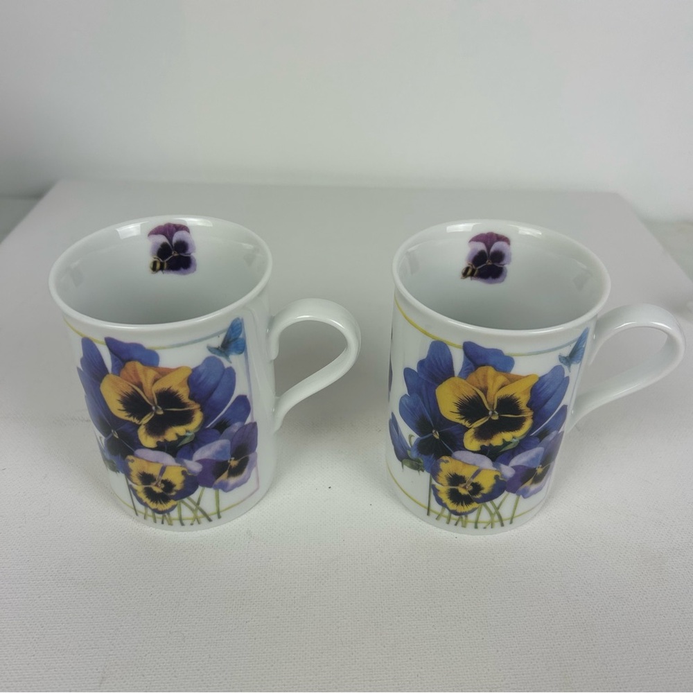 2 - Avon - NIB - VTG '1997' Marjolein Bastin Floral Mug Collection "Pansies"